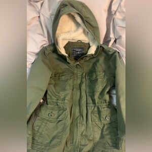 American Eagle Outfitters Green Hooded Jacket